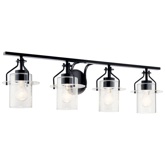 Kichler Everett 34.25-in 4 -Light Black Industrial Vanity light 5271833