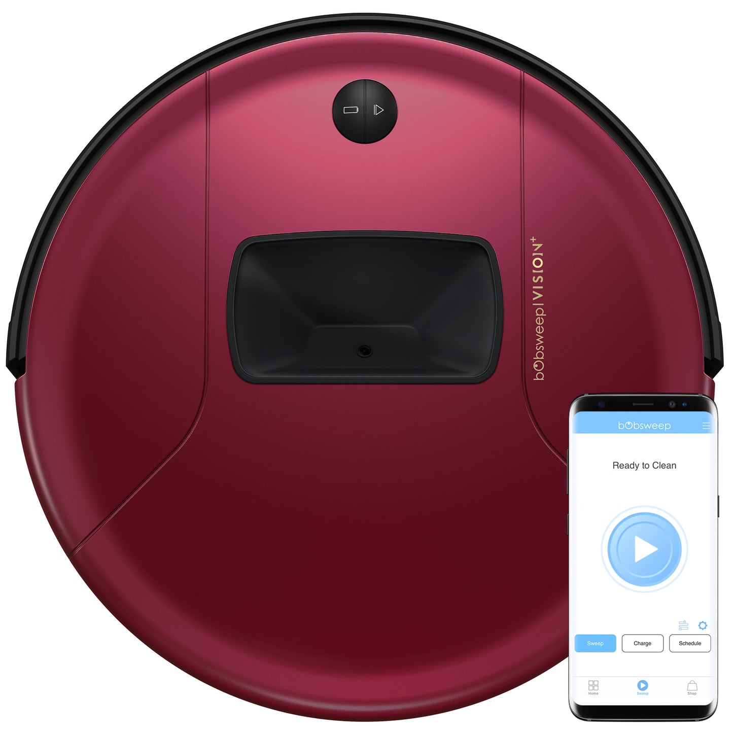 bObsweep bObsweepPetHair Vision Plus Robotic Vacuum Cleaner, Beet WVP58021BT