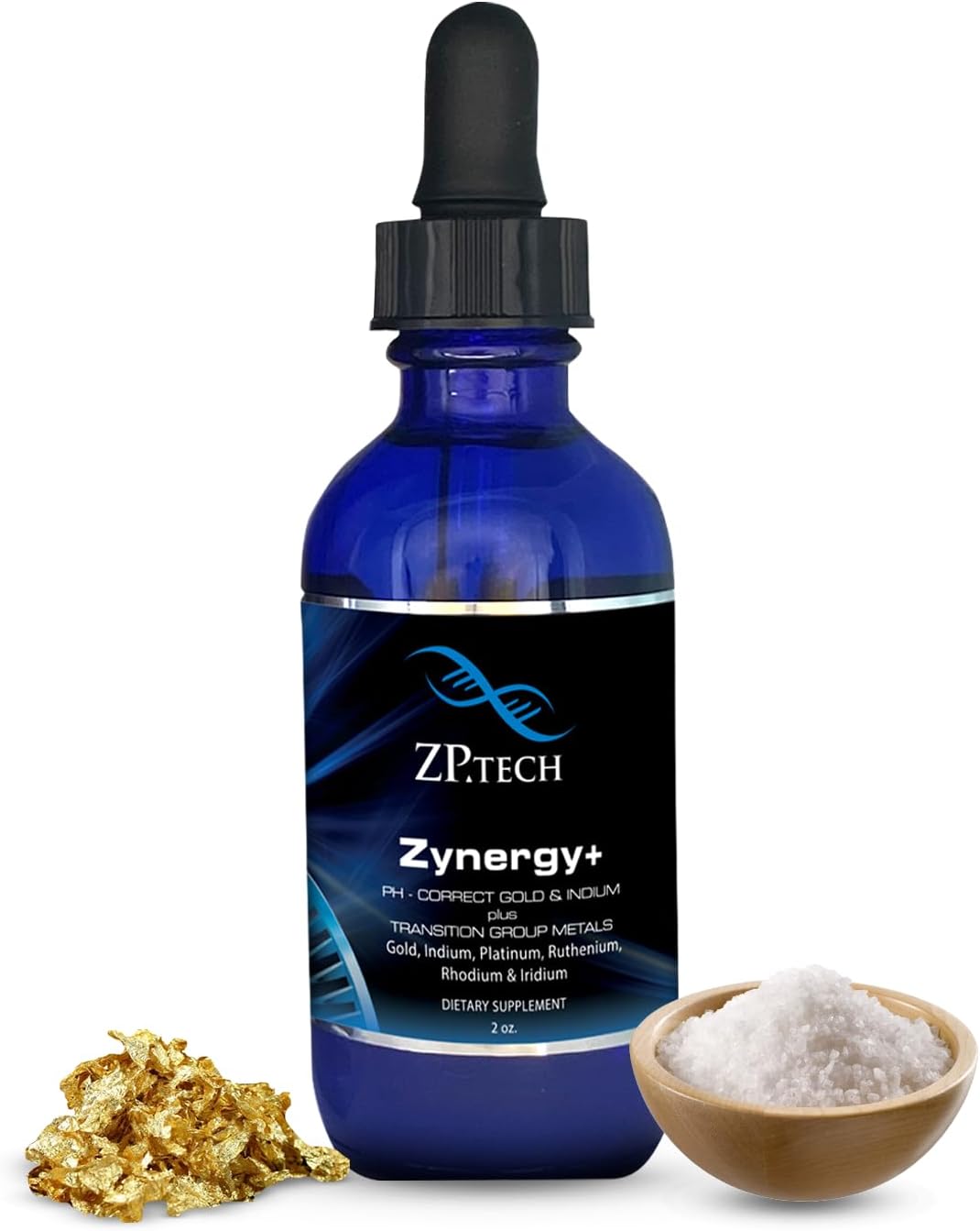 Zynergy Plus Colloidal Ormus Gold Liquid | All Natural, Pure Monoatomic 24k Food Grade Mineral Au & Indium | Ormus Gold Oil Supports Pineal Gland, Anti-Aging, Meditation, Yoga, Third Eye