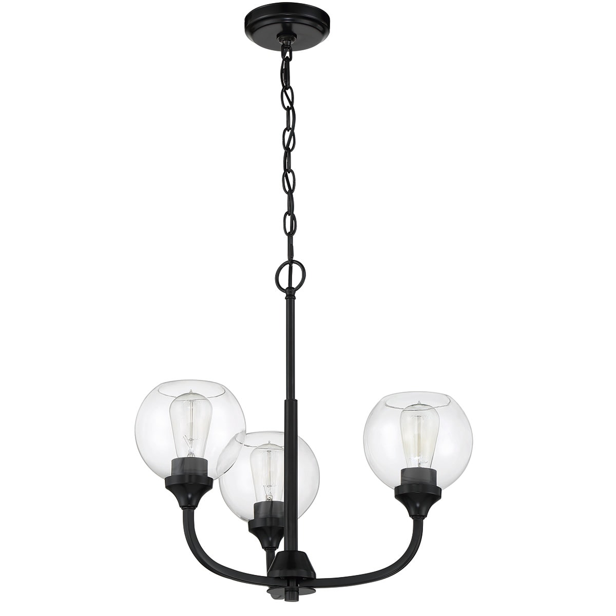 Craftmade Glenda 3 -Light Matte Black Traditional For Use in Bedrooms, Dining Rooms, Foyers, Living Rooms Chandelier 4827005