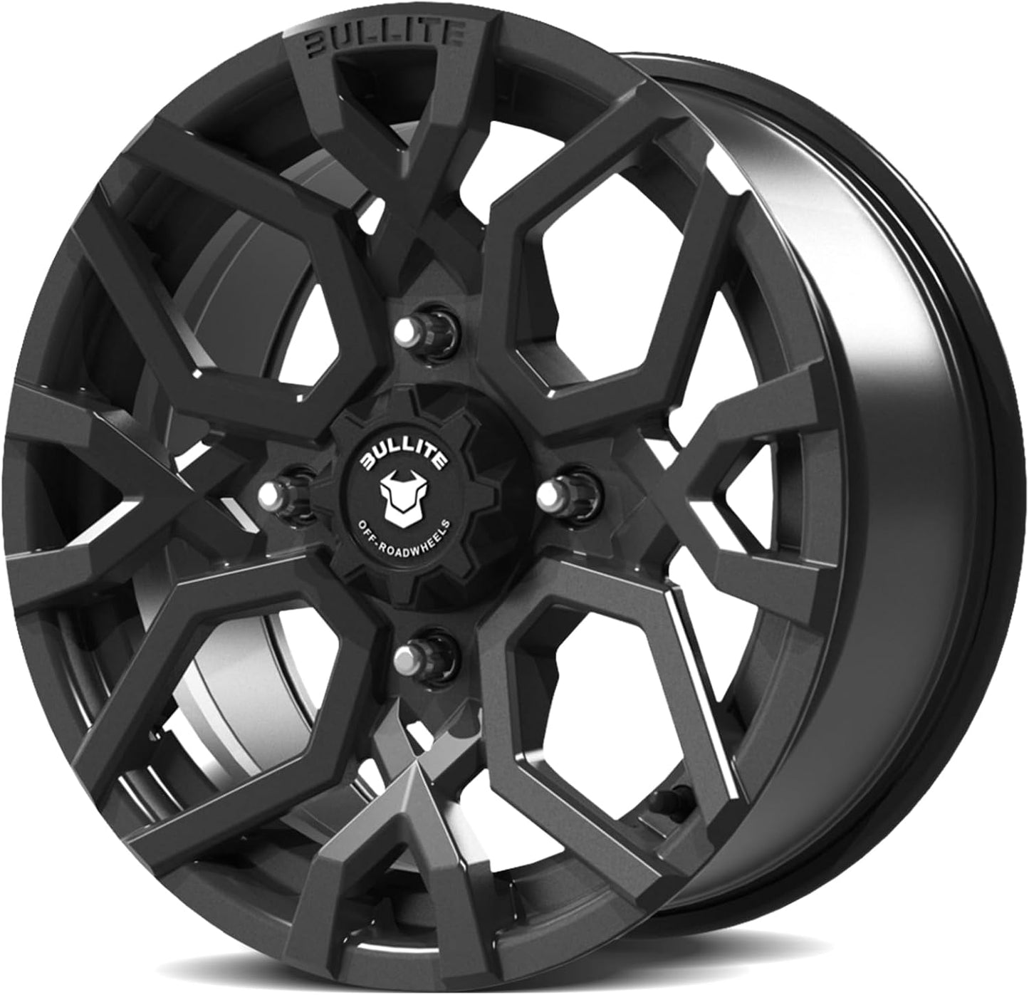Bullite Wheels BT-07 Caster UTV ATV Wheel Gunmetal Gray Rims 15x7, 4x137\/ 5+2 Offset, Can-Am Maverick X3 Commander Renegade Outlander Defender