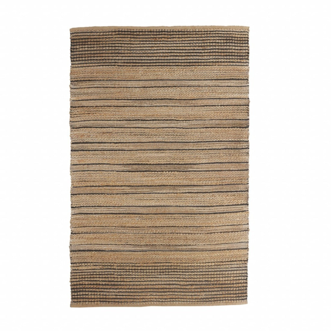 HomeRoots 8 x 10 (ft) Jute Tan Black Rectangular Indoor Area rug