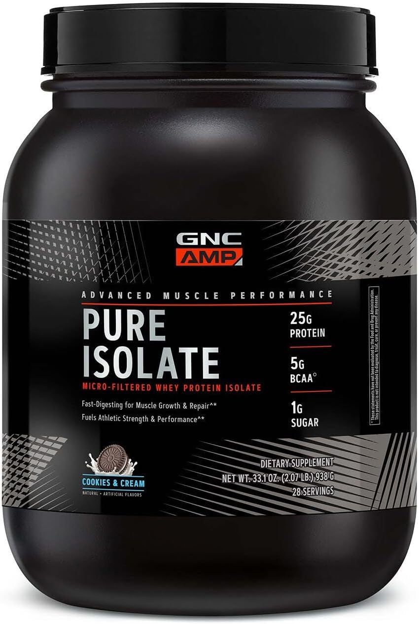 GNC AMP Pure Isolate Whey Protein - Cookies & Cream (28 Servings)