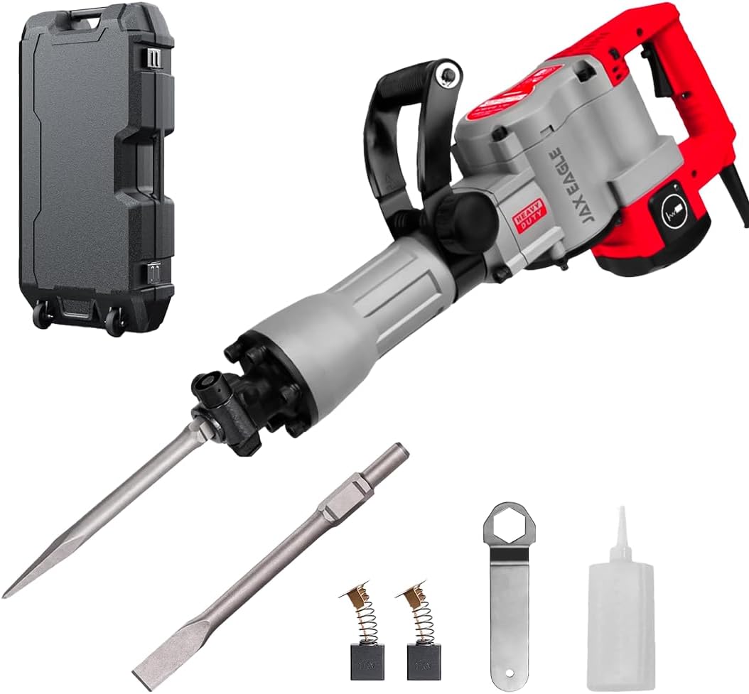 DH6501CP Jack Hammer Concrete Breaker | 1600W Heavy-Duty Demolition Hammer, Electric Jack Hammer with 50J Impact, 1,750 BPM, Chipping Hammer for Asphalt, Brick, Stone & Concrete Tools