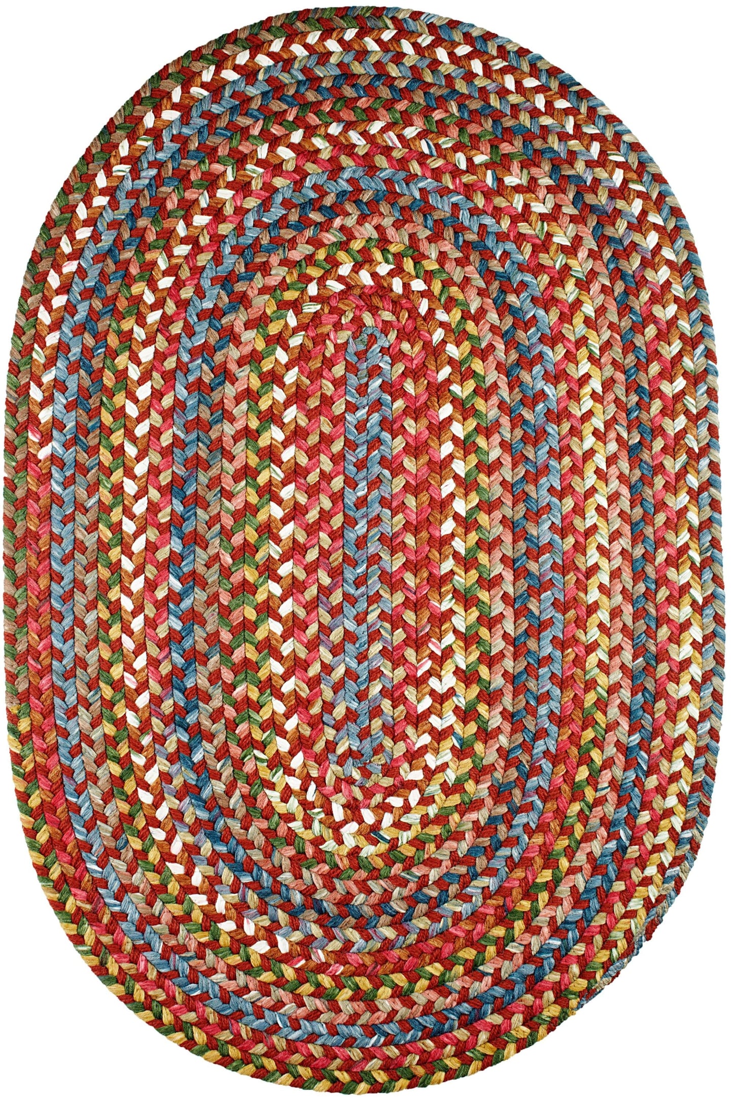Rhody Rug 8 x 11 (ft) Braided Tawny Port Oval Indoor/Outdoor Geometric Area rug