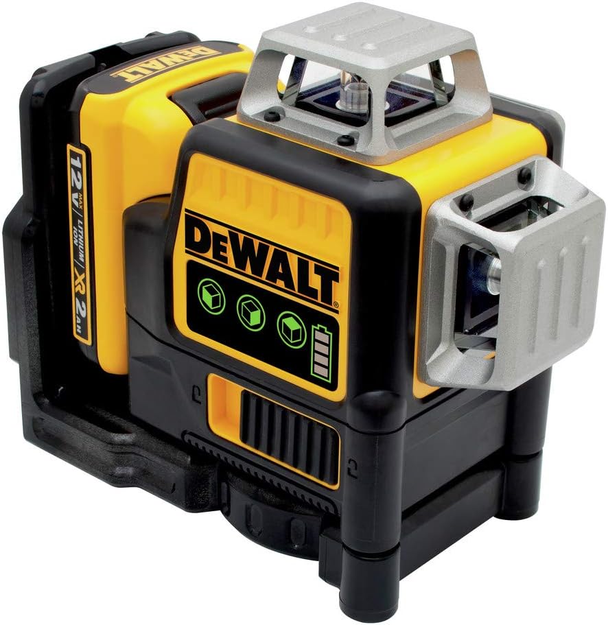 DEWALT 12V MAX Laser Level, Green Line Laser, 3-Way, 360 Degree Professional Laser with Durable Carrying Case, Cordless\/Rechargeable (DW089LG)
