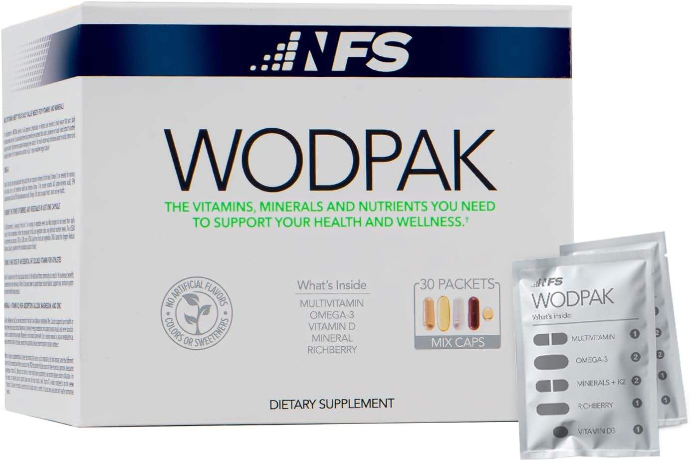 NF Sports WodPak Complete Daily Multivitamin Vitamin Pack for Men and Women, Soft-Gel Berry-Flavored Multivitamins with Vitamin D, Vitamin D3, Zinc, Omega 3, 30 Servings (Pack of 1)