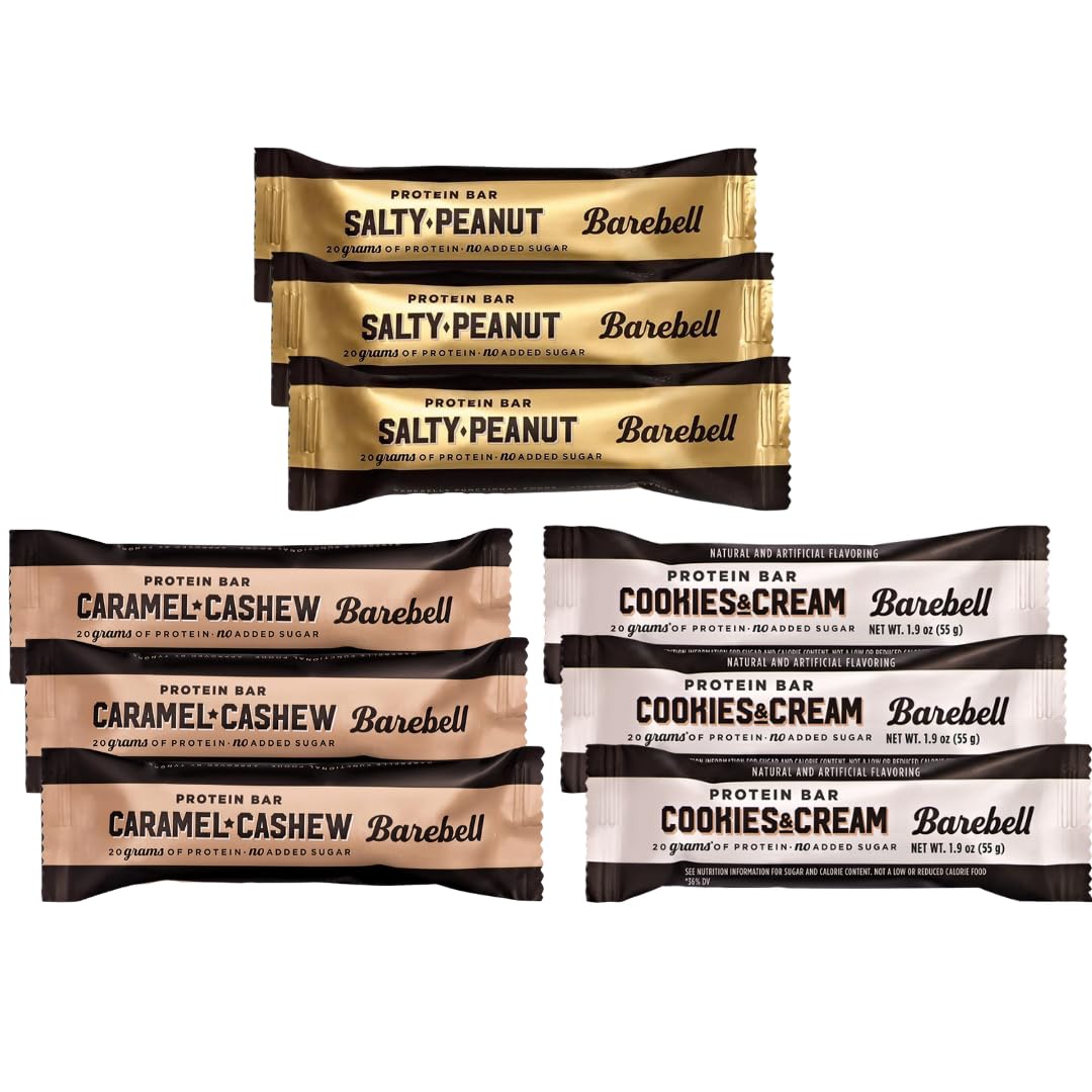 Barebels Protein Bars Variety Pack Sampler, Protein Snacks with 20g of High Protein (9 Pack)