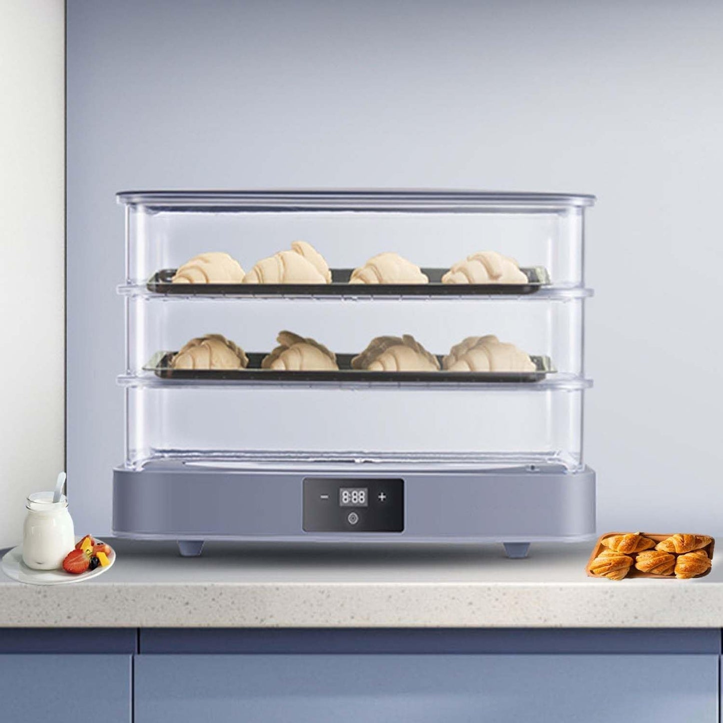 Bread Fermentation Box,Dough & Yogurt Proofer – Auto Humidity,20-45°c Adjustable,24h Timer,Detachable for Home Baking