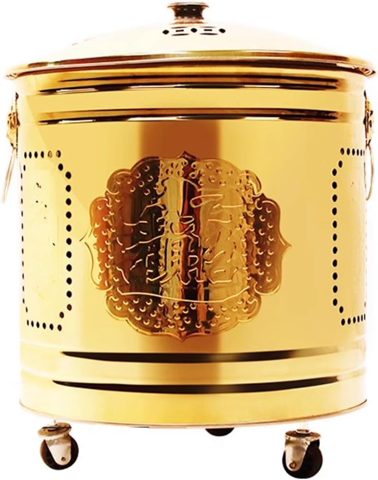 Burn Barrel Incinerator Fire Pit Debris Bin with Lid for Ancestor Worship Garden Bonfire ()