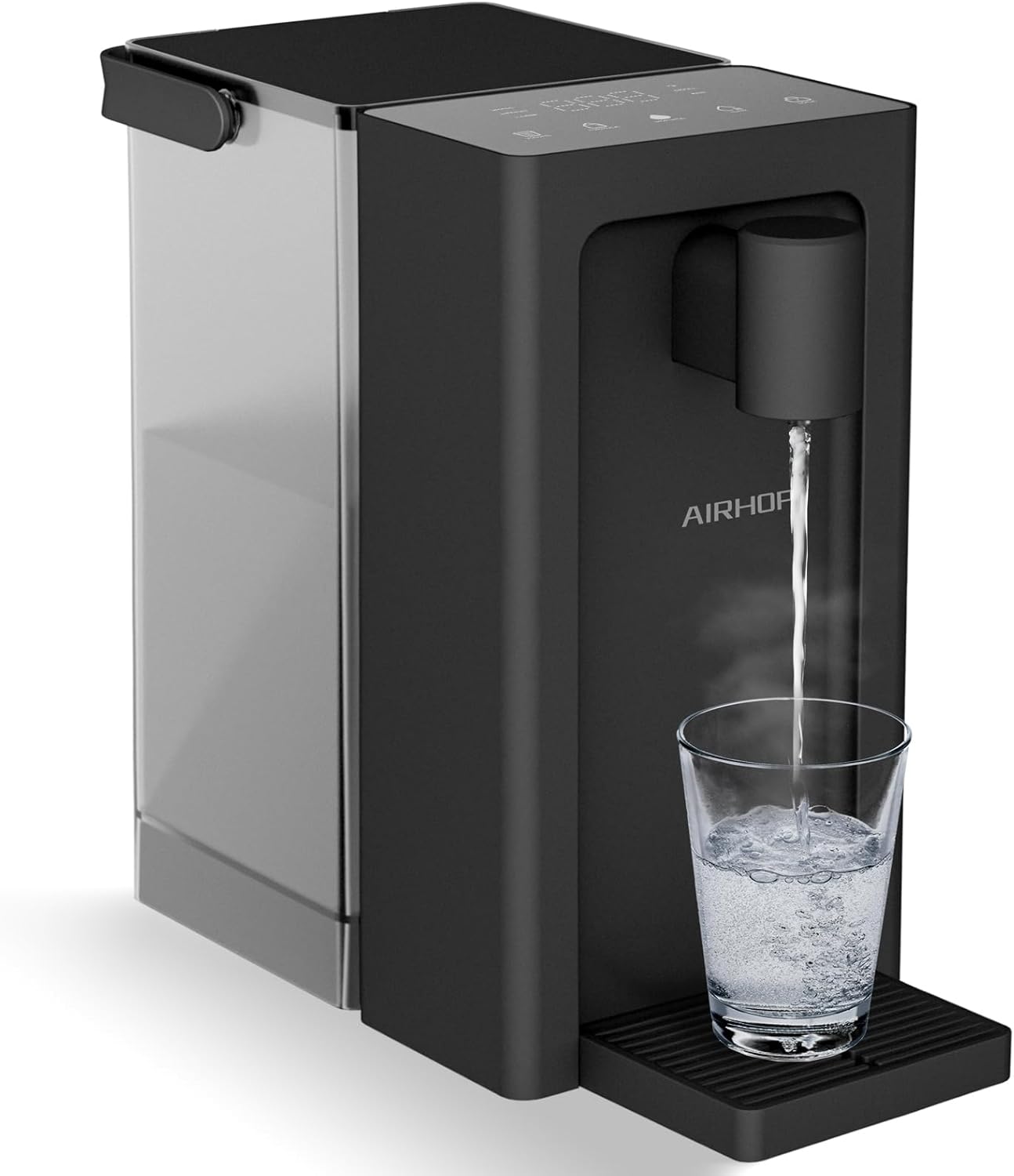 AIRHOP Instant Hot Water Dispenser, Quick Heating Countertop Water Dispenser with Child Locks, Adjustable 5 Temp 3 Water Volume Dispense, 100OZ 3L Removable Tank, Ideal for Home Office Kitchen, Black