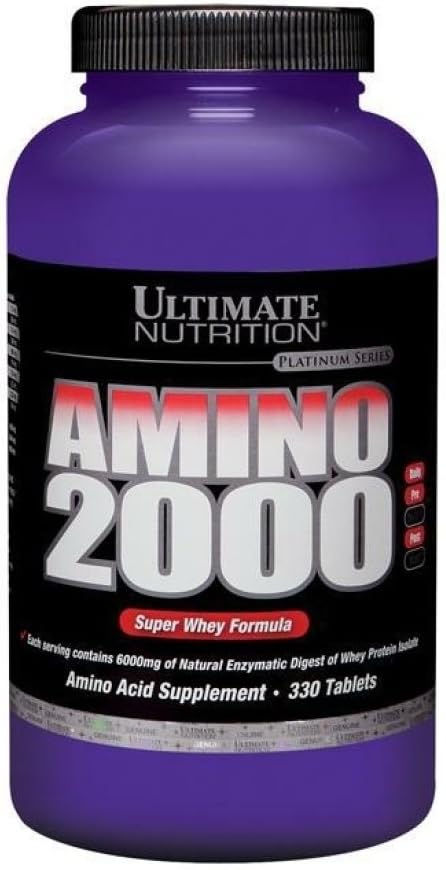 Ultimate Nutrition Amino 2000 Branch Chain Amino Acids Supplement for Muscle Building, Workout Recovery, Lean Muscle, and Athletic Performance- Whey Protein Isolate,330 Tablets