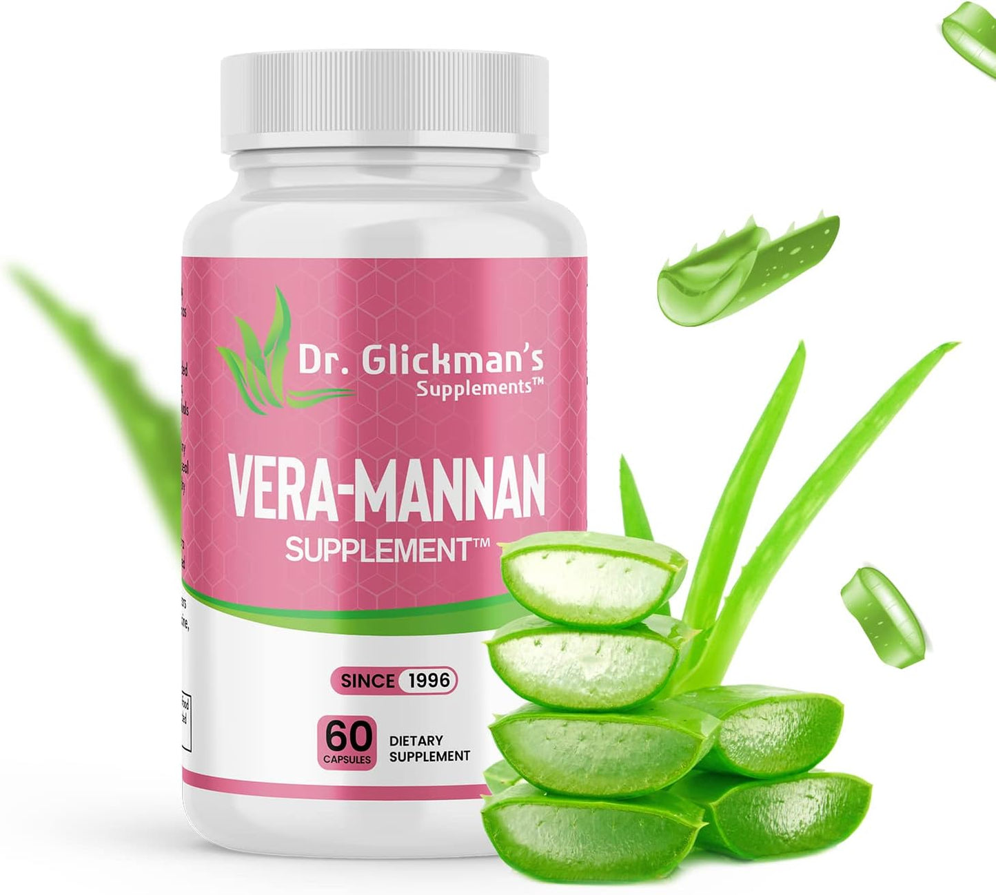 Vera-mannan Aloe Vera Supplement, 1 Bottle, 60 Capsules
