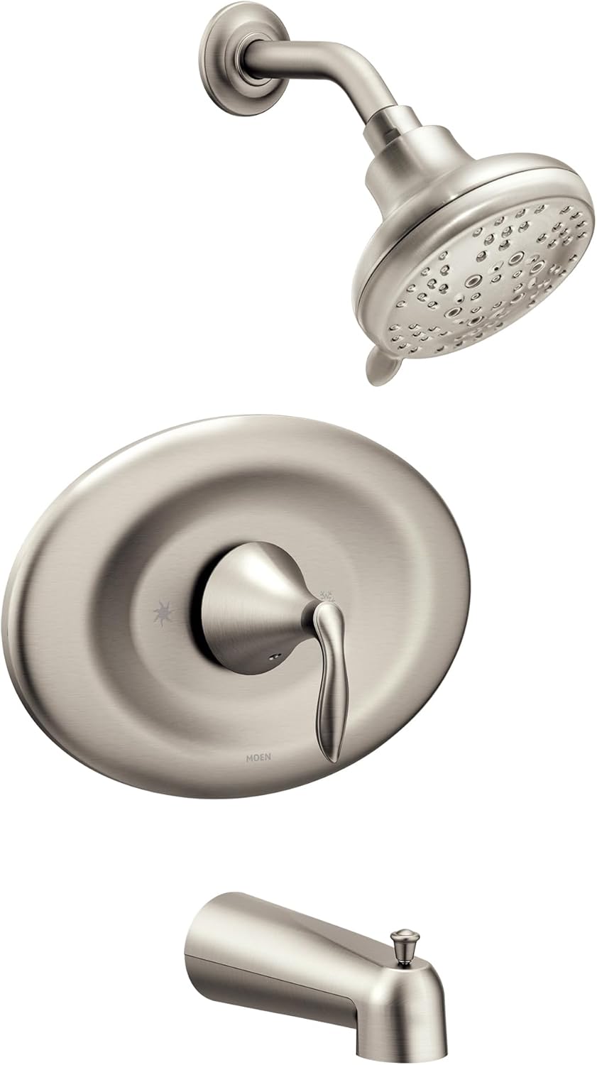 Moen T2139EPBN Eva Posi-Temp Eco-Performance Tub and Shower Trim Kit, Valve Required, Brushed Nickel