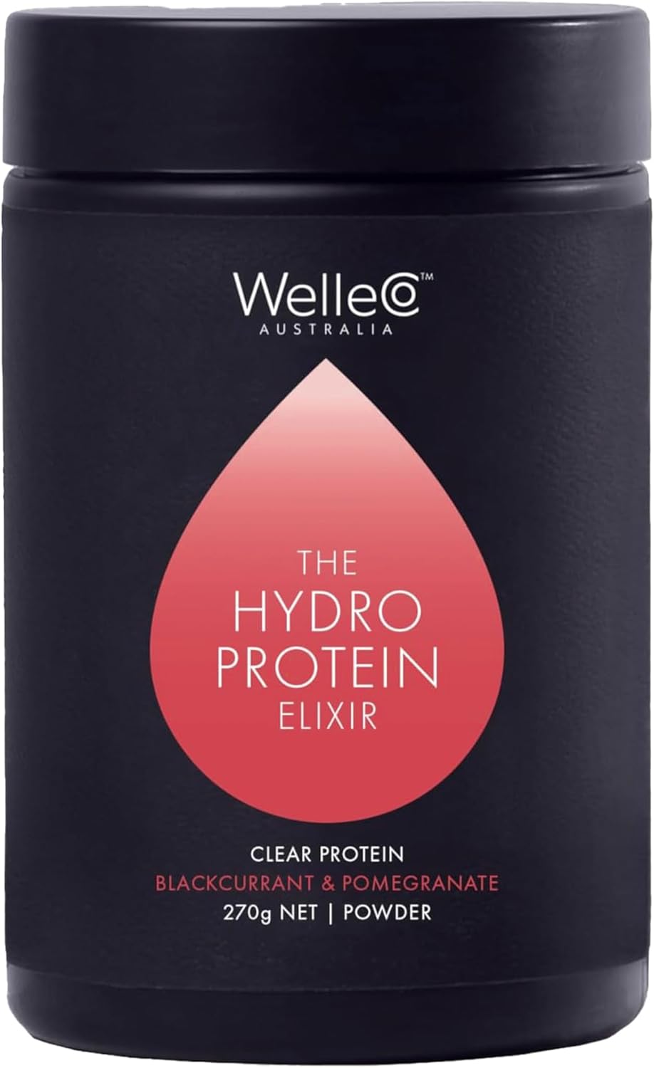WelleCo HydroProtein Elixir, Potassium Electrolyte Powder with 15g Vegan Protein for Energy, Healthy Hair, Skin & Nails, Easy to Digest Powdered Electrolytes, Black Currant & Pomegranate, 9.5oz Jar