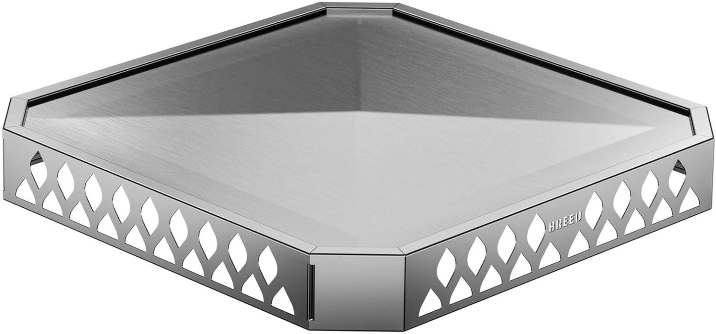 Breeo Base X24 (25.6 Inch) - Fire Pit Mat for Deck Protection - Multi Surface Safe - Superior Heat Protection and Airflow - Stainless Steel Fire Pit Accessory for Outside & Outdoor Surfaces - USA Made