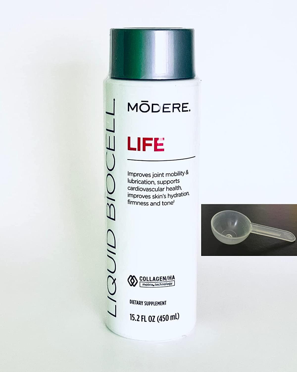 MODERE Natural Liquid Biocell Collagen with Hyaluronic Acid, 1 Tbsp Measuring Spoon Set- 450mL/ 15.2 fl oz