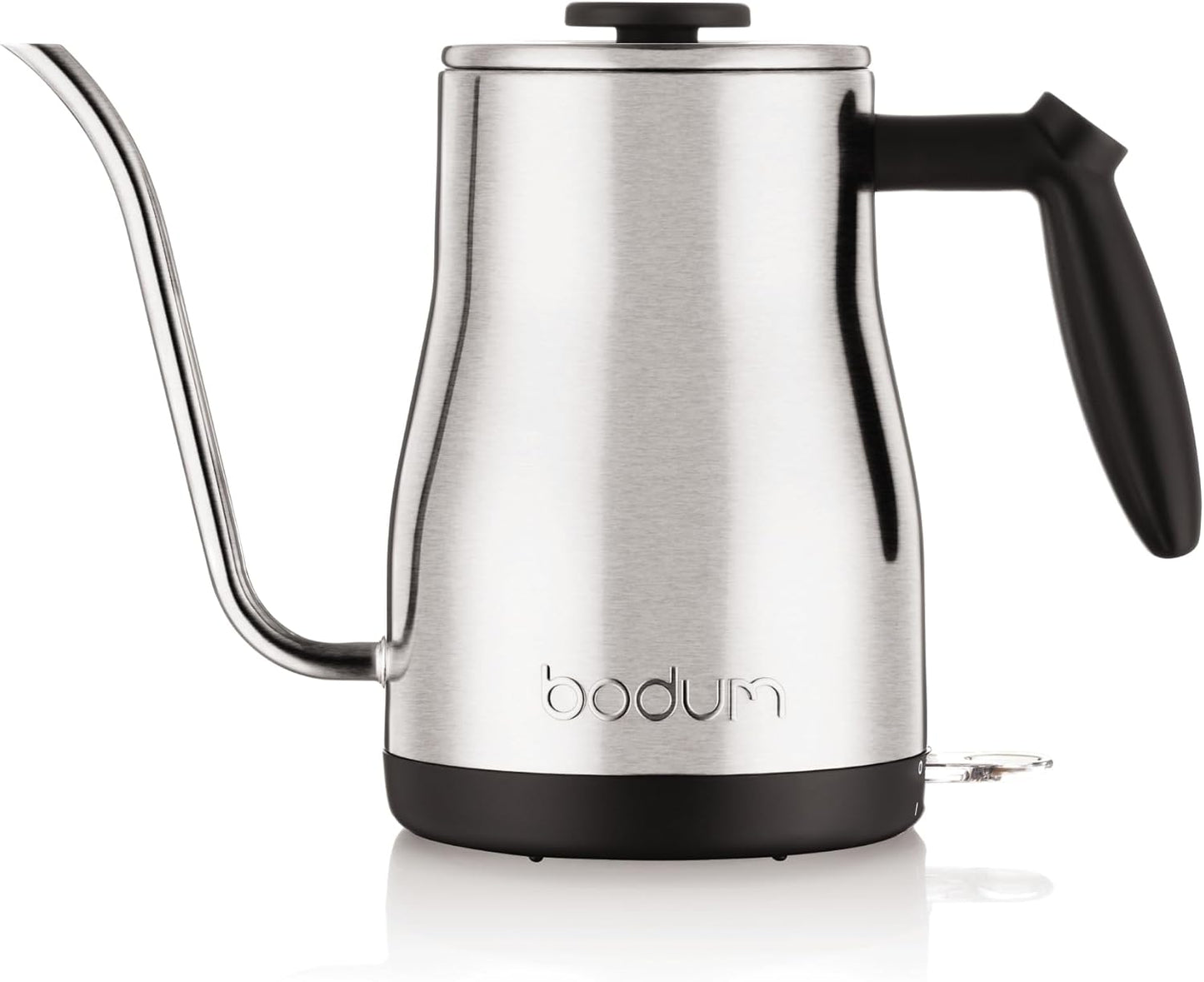 Bodum 34oz Bistro Gooseneck Electric Water Kettle, Pour Over Coffee & Tea, Brushed Stainless Steel