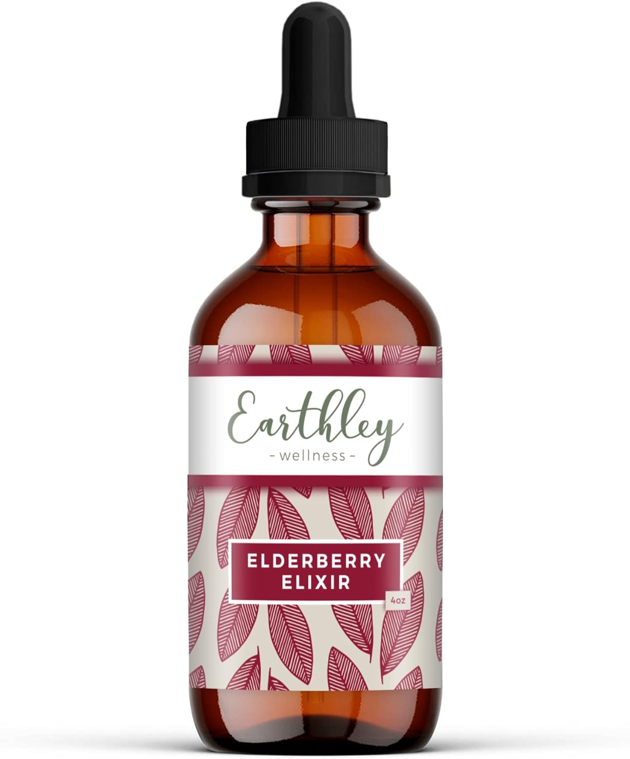 Earthley Wellness Elderberry Elixir Drops, Herbal Elderberry Syrup Alternative, Powerful Immune & Respiratory Support, Shelf Stable with Mullein, Orange Peels, and Cloves (4oz, Regular, 240+ doses)