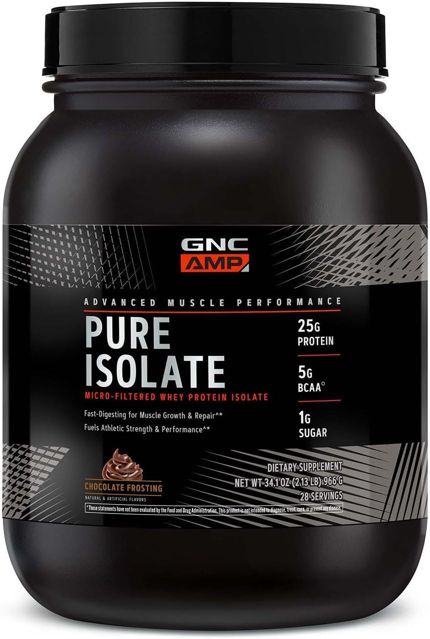 GNC AMP Pure Isolate Whey Protein - Chocolate Frosting (28 Servings)