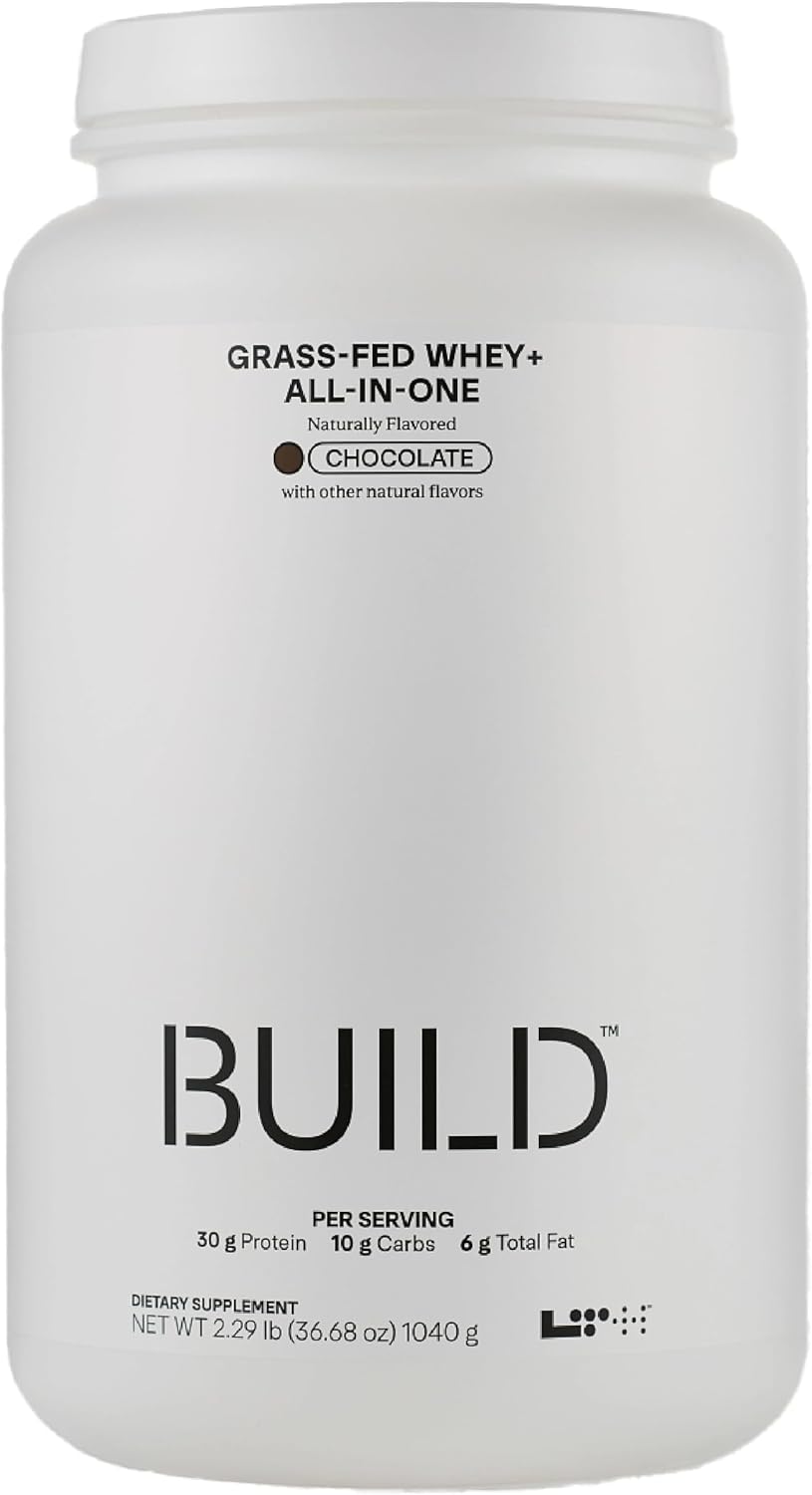 LTH BUILD Whey & All-in-One - Trusted by Life Time fitness Members - 30g Protein - Meal Replacement Protein Shake - Enzymes, Probiotics, Fiber, & More - Grass-Fed Whey Protein - Chocolate, 20 Servings