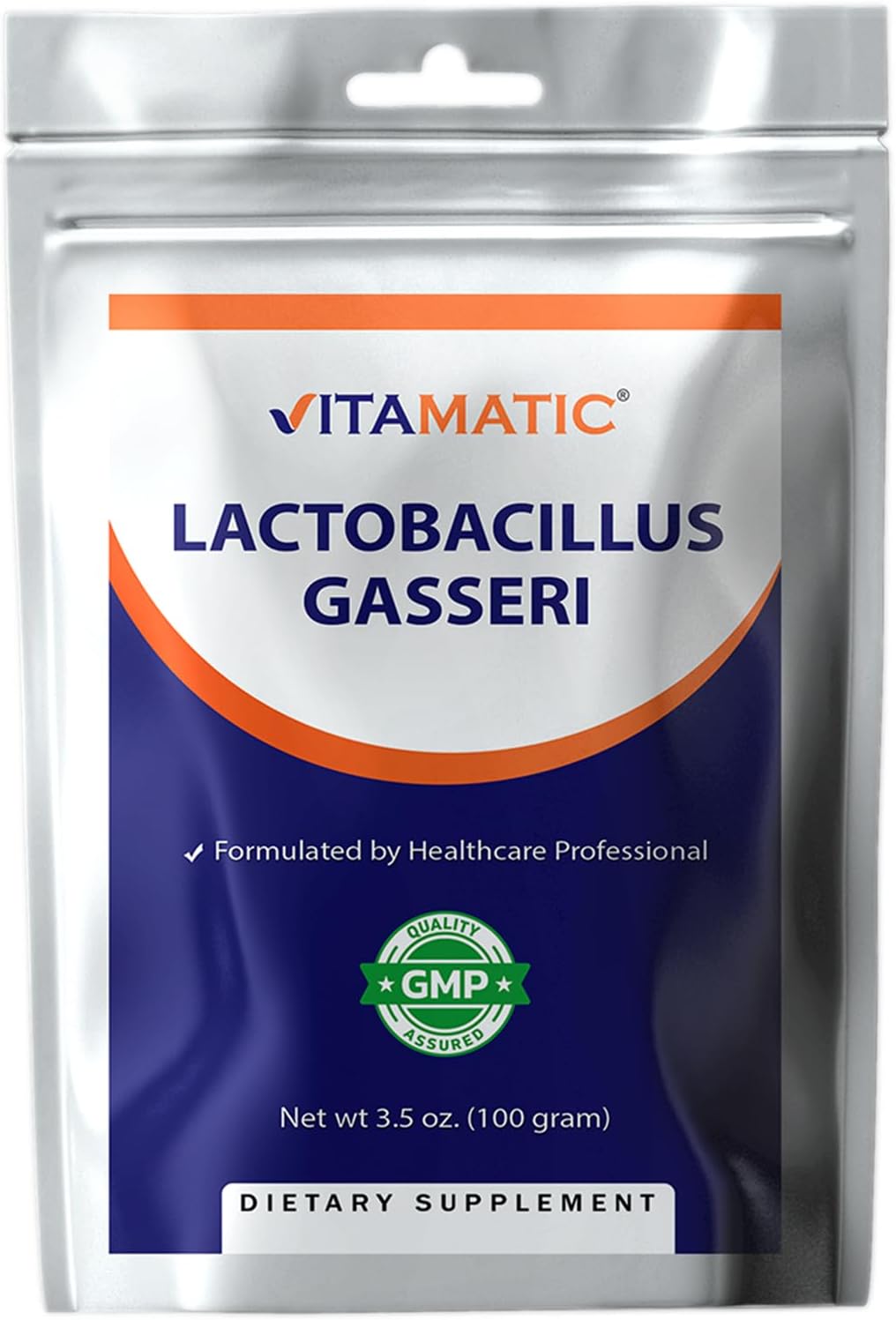 Vitamatic Lactobacillus Gasseri Probiotic Powder - Digestive Health Support - 100 Gram (3.5 OZ) - 100 Servings