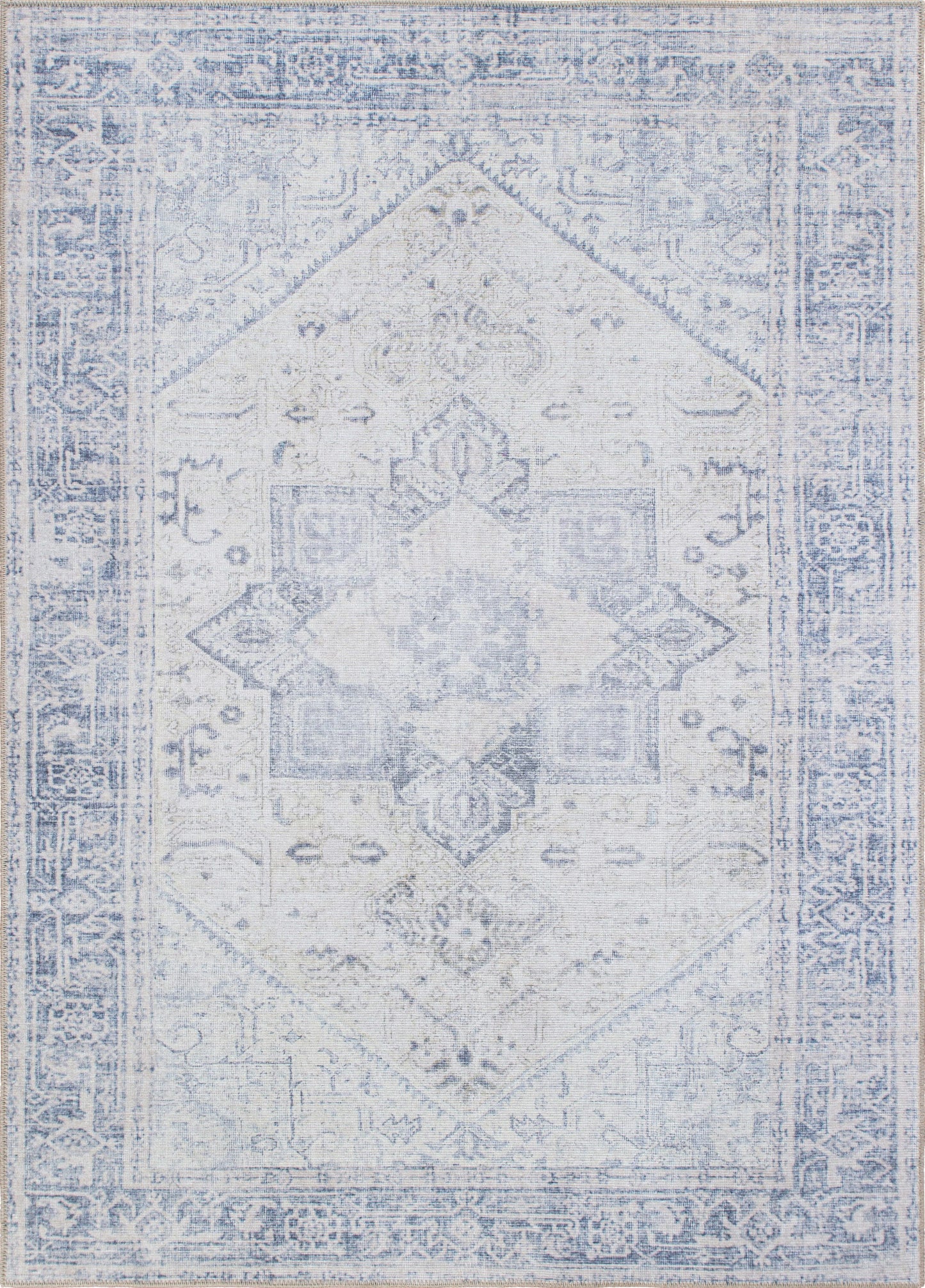 World Rug Gallery Somerville 8 x 10 (ft) Loomed Blue Rectangular Indoor Medallion Bohemian/Eclectic Machine washable Pet Friendly Area rug