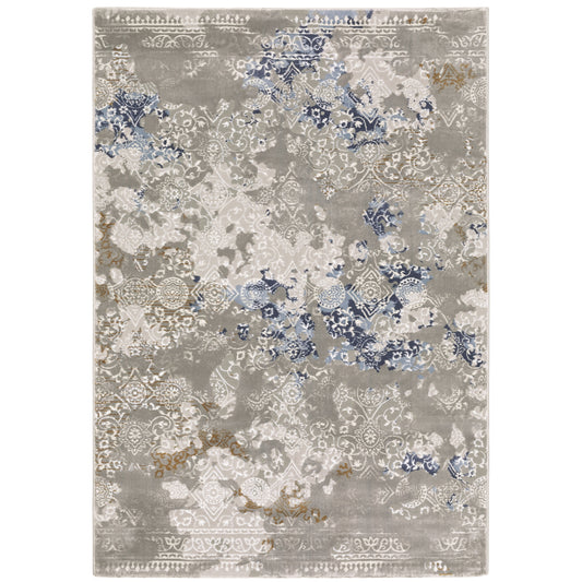 Archer Lane Cantrell 8 x 11 (ft) Loomed Gray Rectangular Indoor Abstract Bohemian/Eclectic Pet Friendly Area rug