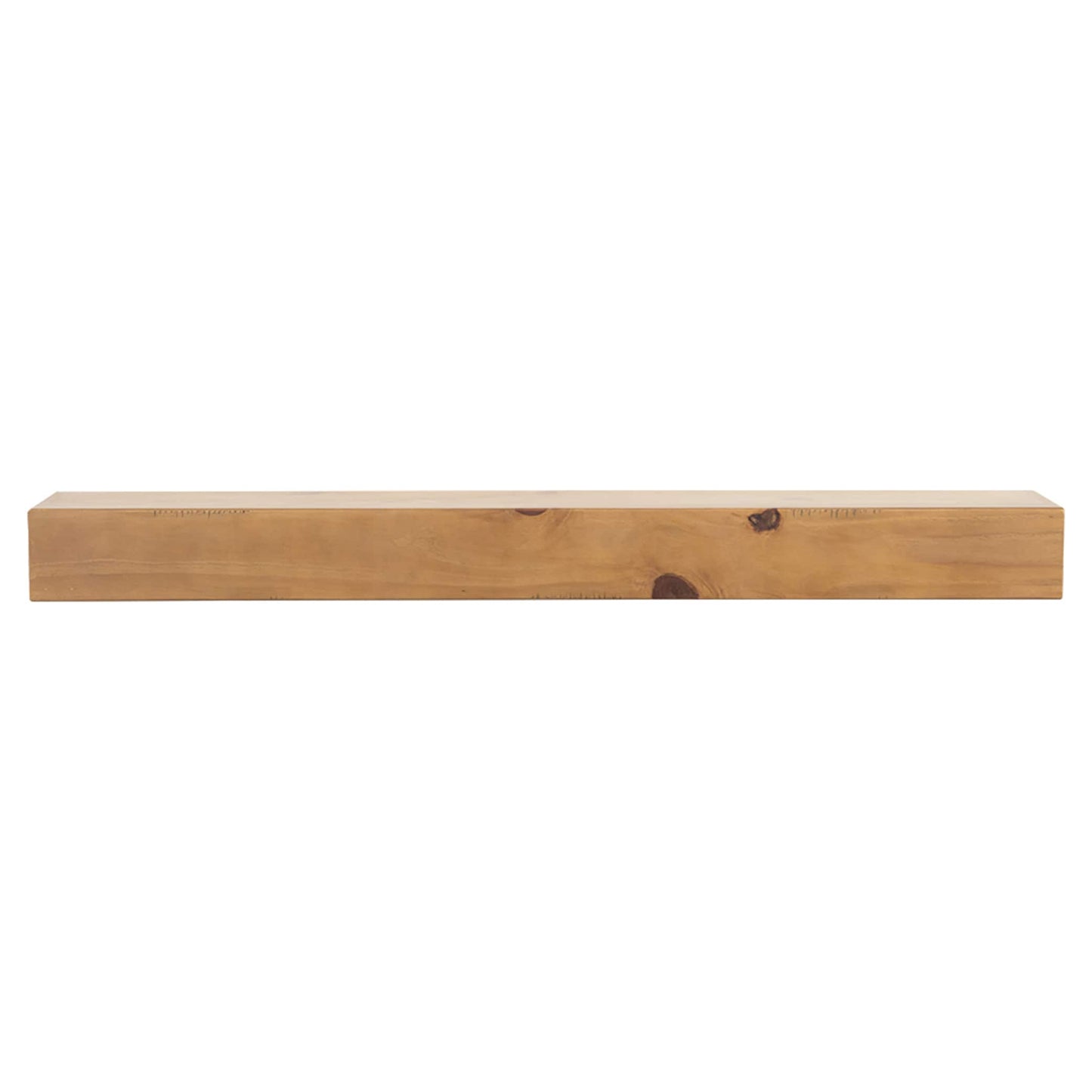 Mantels Direct 72-in W x 5.5-in H x 9-in D Golden Pecan Pine Hollow Rustic Fireplace Mantel DAKOTA-72-GLDPCN