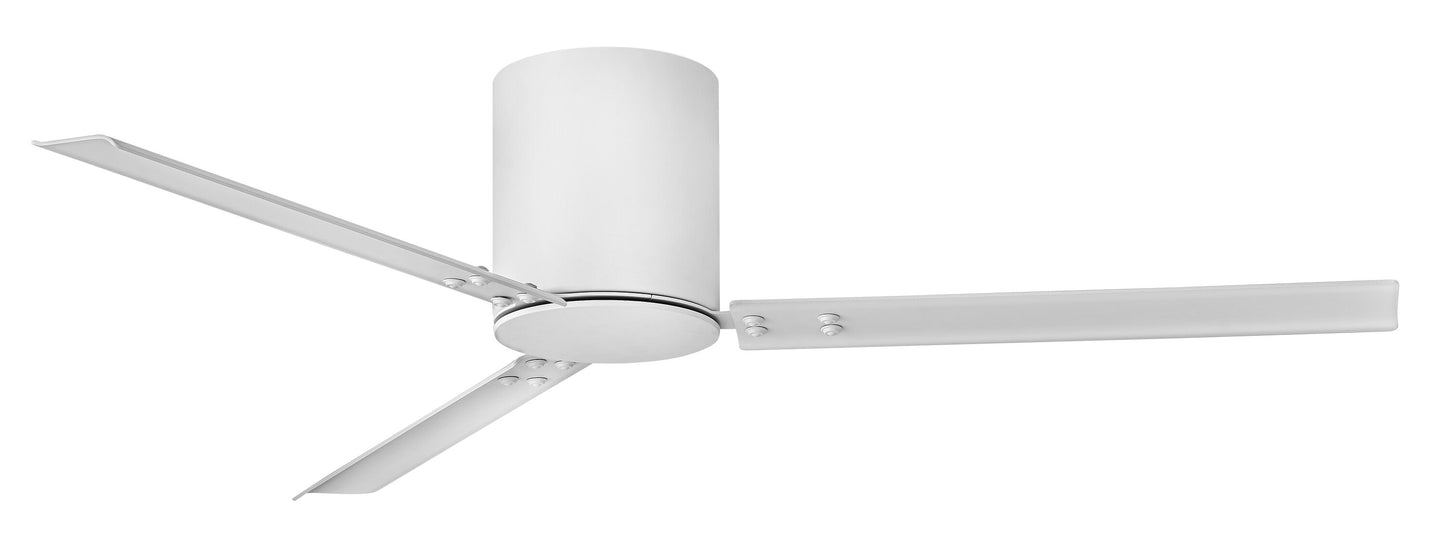 Hinkley Indy Flush 58-in Flush Mount Smart Matte White with Matte White Blades Propeller Ceiling Fan Without Light - Remote Included ( 3 -Blade )