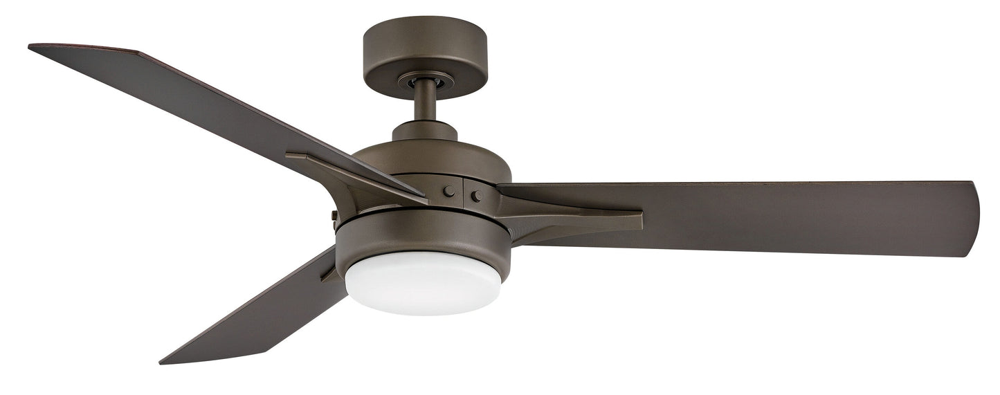 Hinkley Ventus 52-in Metallic Matte Bronze Integrated LED Indoor Smart Propeller Ceiling Fan with Light and Remote (3-Blade) 902852FMM-LIA