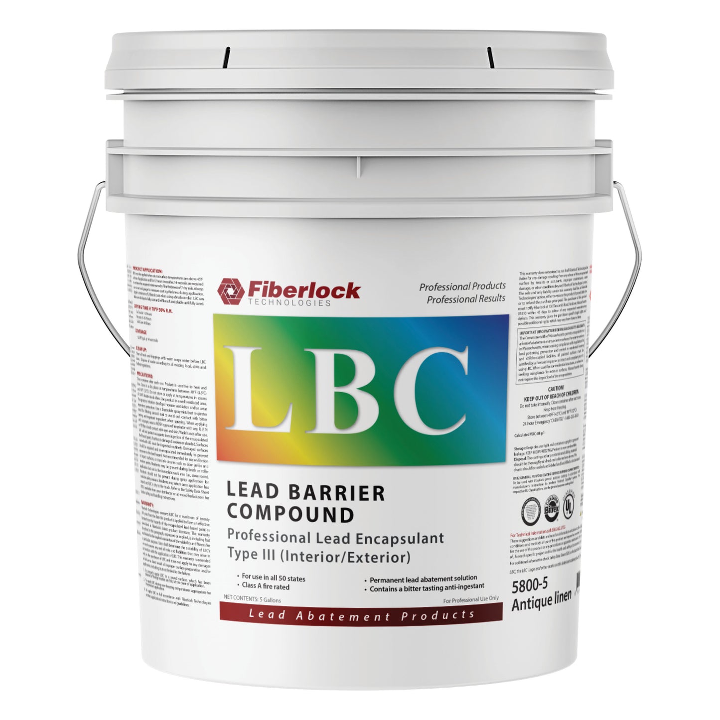 Fiberlock LBC Lead Barrier Compound Flat Antique Linen White Tintable Interior Paint ( 5-gallon )