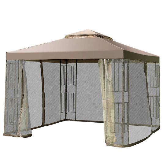 Sumyeg 10-ft x 10-ft Dark brown with Soft Top Roof (Screen Included)