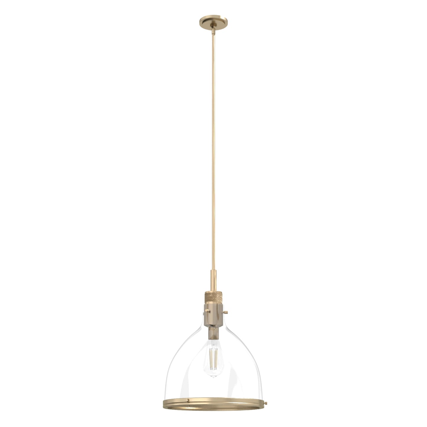 Hunter Van Nuys 1 -Light Alturas Gold Transitional Clear glass Dome Medium Hanging Kitchen island light