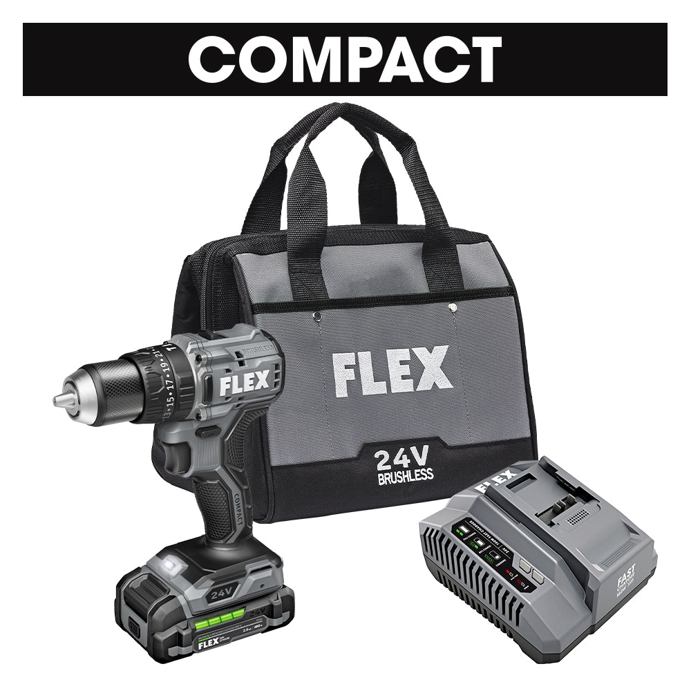 FLEX COMPACT 1/2-in 24-volt Variable Speed Brushless Cordless Hammer Drill (1-Battery Included) FX1231-1A