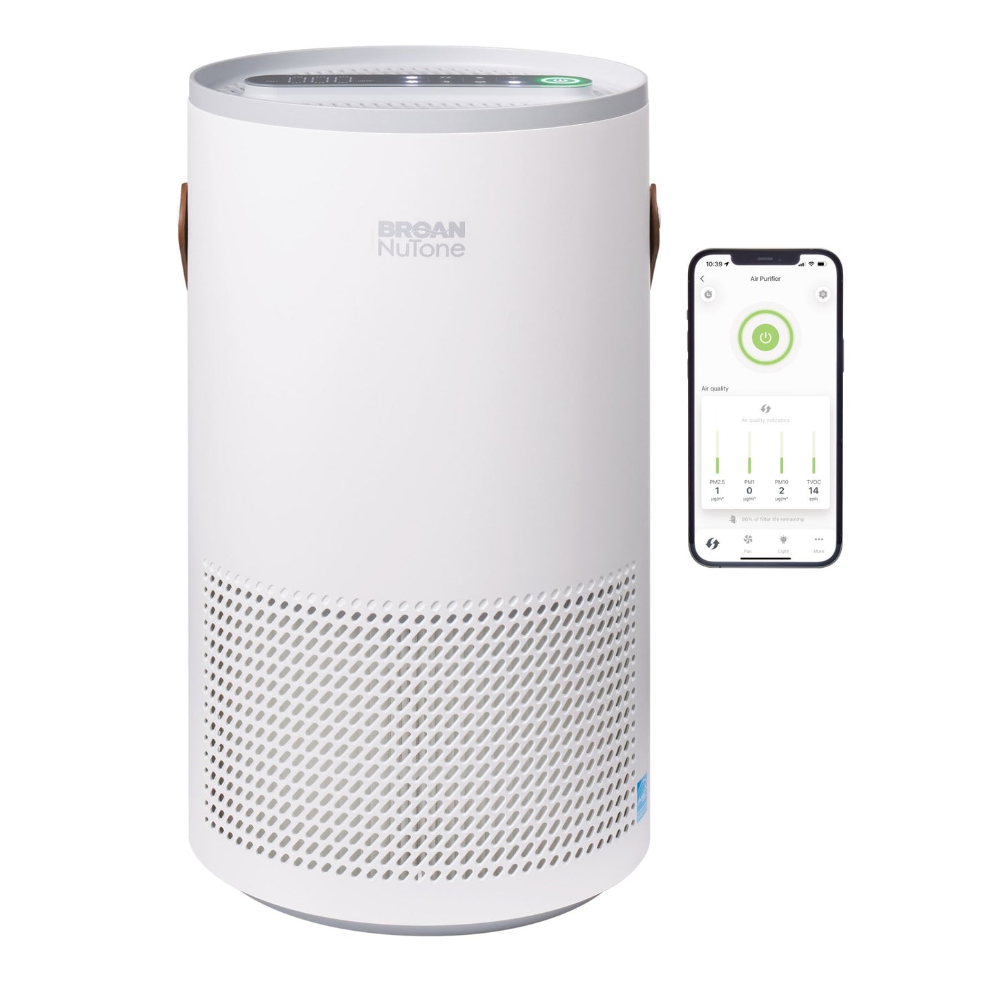Broan-NuTone 5-Speed Smart White True HEPA Air Purifier (Covers: 236-sq ft) BNAP-100