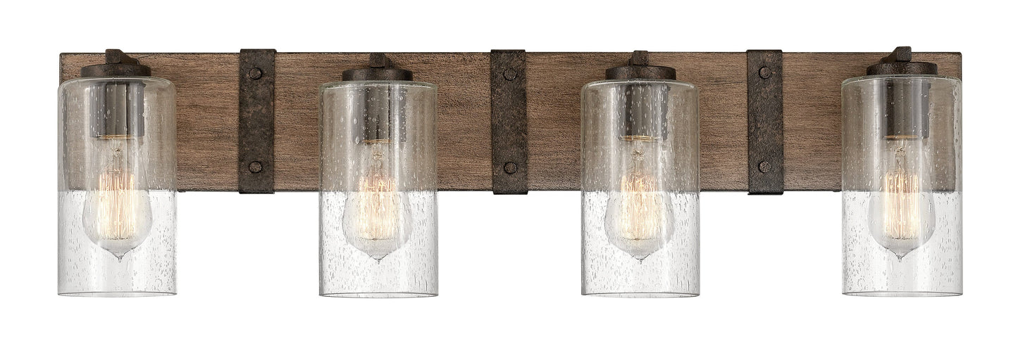 Hinkley Sawyer 30.75-in 4 -Light Matte Brown Rustic Vanity light 5663139