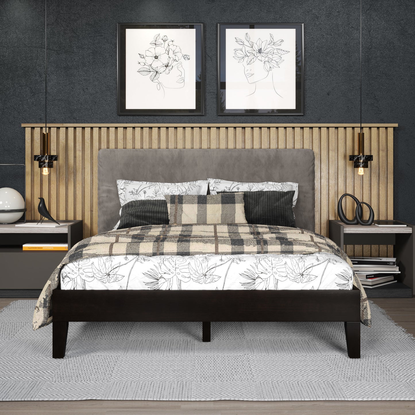 Steve Silver Full Black Wood Platform Bed