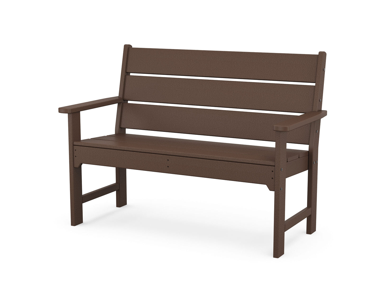 POLYWOOD Lakeside 48.5-in W x 35.18-in H Mahogany Plastic Garden Bench