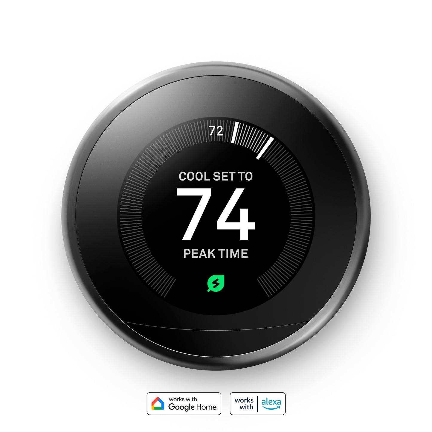 Google Nest Learning Smart Thermostat (3rd Generation) with WiFi Compatibility - Mirror Black T3018US