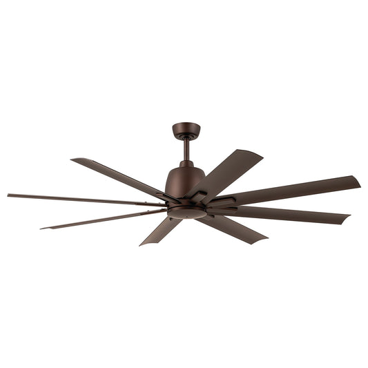 Kichler Breda 65-in Outdoor Satin Natural Bronze with Satin Natural Bronze Blades Ceiling Fan Without Light - Remote Included ( 8 -Blade ) 5648879