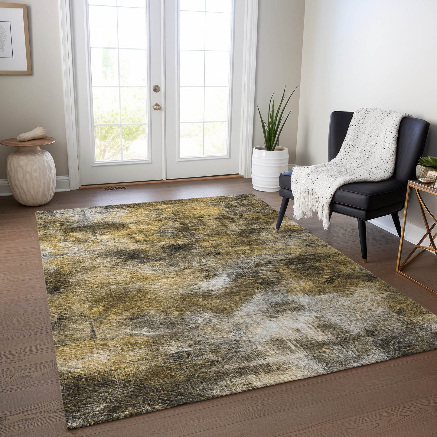 Addison Rugs Chantille ACN596MO 9 x 12 (ft) Mocha Rectangular Indoor/Outdoor Abstract Machine washable Area rug