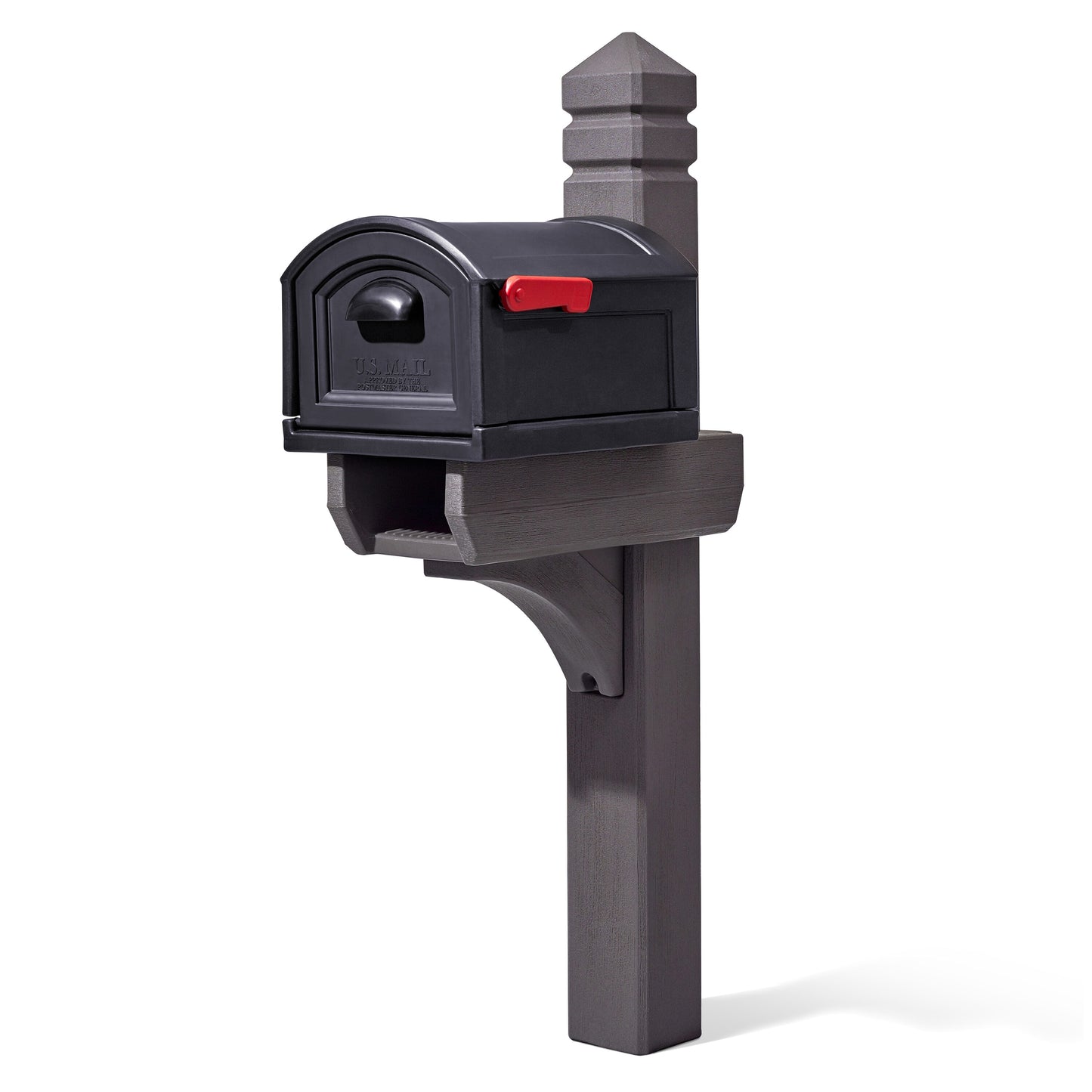 Step2 Post Mount Black Plastic Extra Large Lockable Mailbox with Post 518899