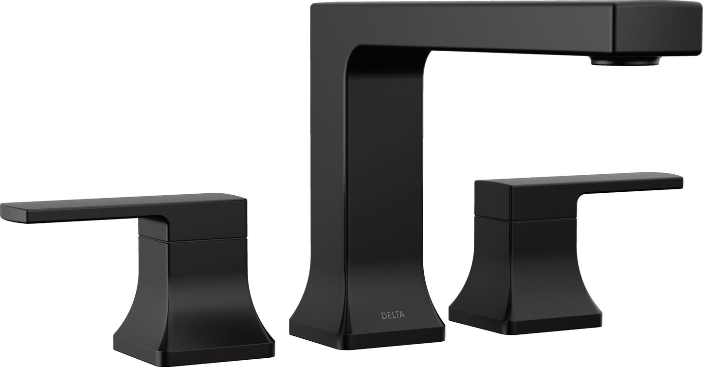 Delta Velum Matte Black 2-handle Deck-mount Roman Low-arc Bathtub Faucet