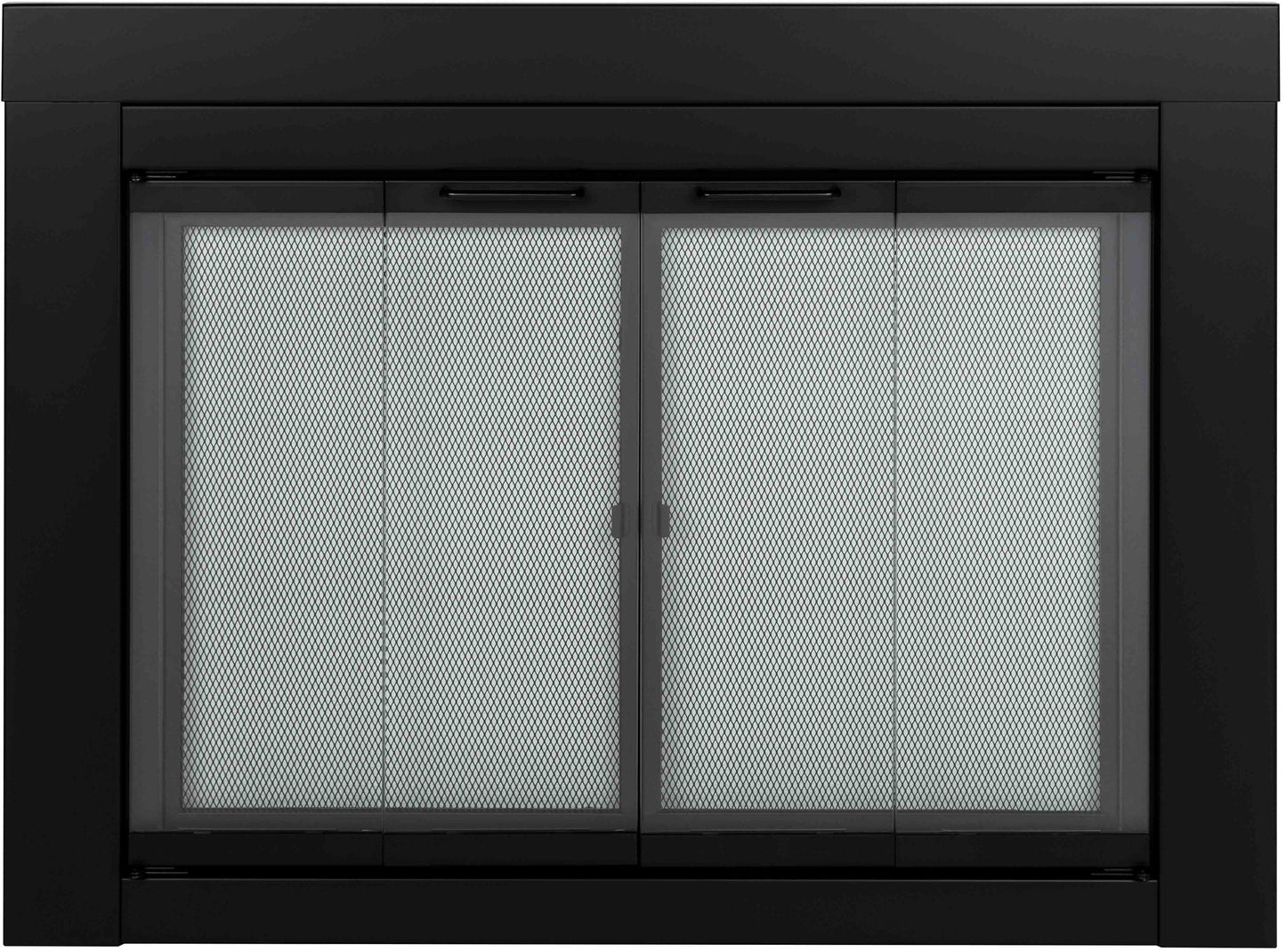 Pleasant Hearth Ascot Black Small Bifold Fireplace Doors with Clear Tempered Glass AT-1000