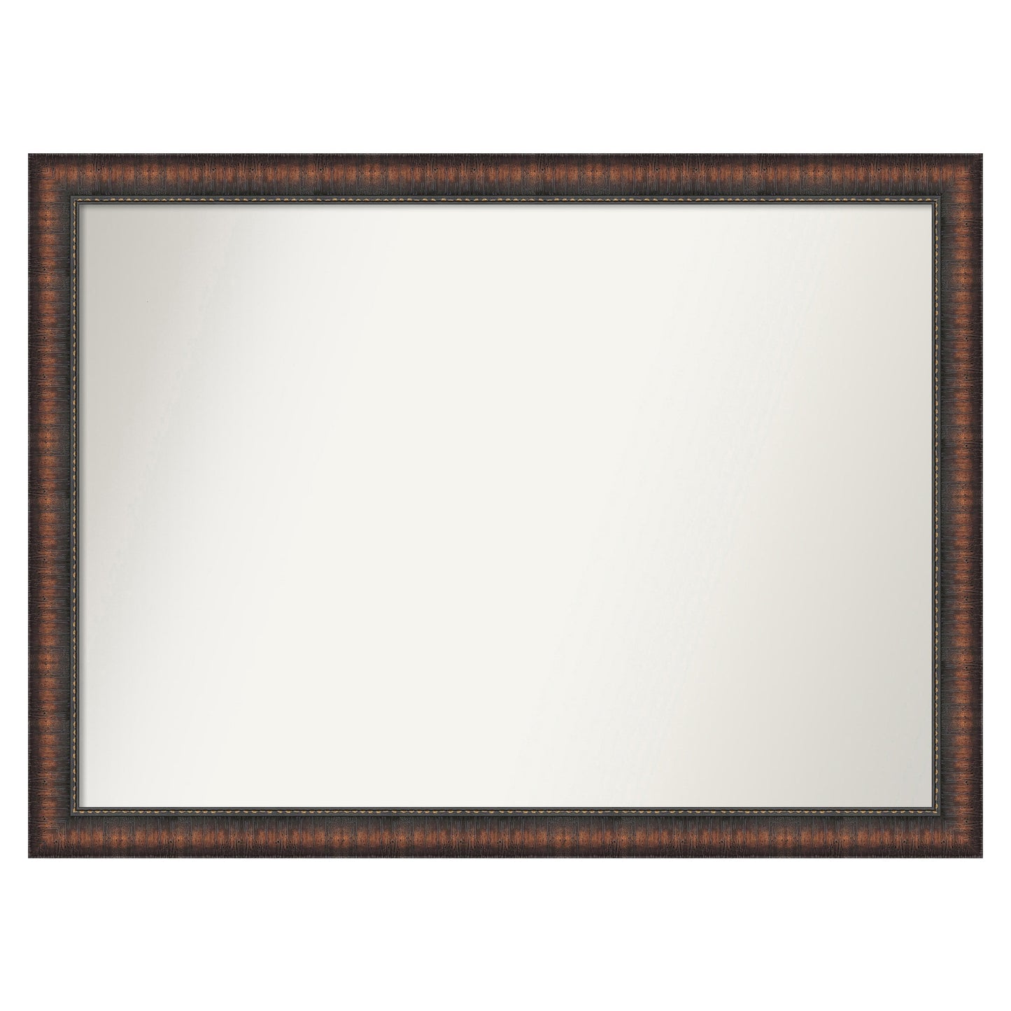 Amanti Art Caleb Brown Frame 42-Inches W x 31-Inches H Rectangle Salon Scoop Silver Framed Vanity Mirror