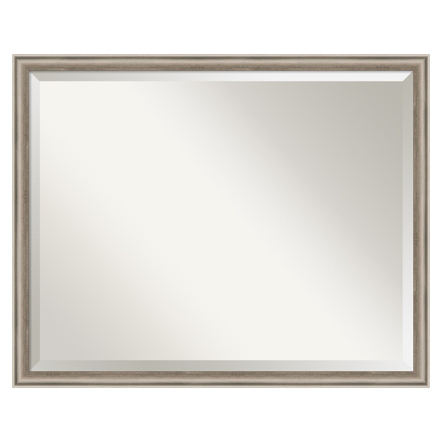 Amanti Art Salon Scoop Pewter Frame 30-Inches W x 24-Inches H Rectangle Salon Scoop Pewter Framed Wall Mirror