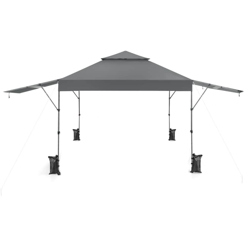 WELLFOR 10-ft x 17.6 Rectangle Gray Pop-up canopy