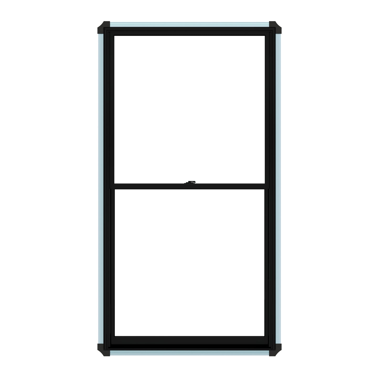 Pella Lifestyle 23-3/4-in x 37-1/2-in Black Unfinished Wood New construction Double Hung Window Dual-pane Double Pane Glass