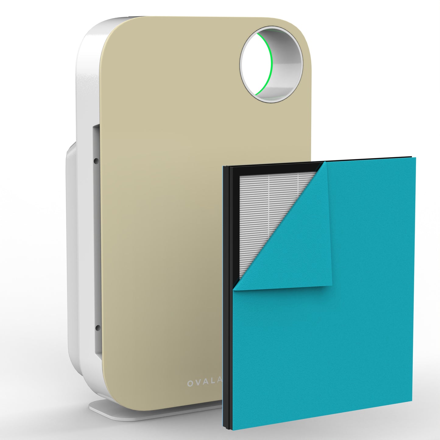 OVAL AIR 3-Speed Ionic Sienna Sandy Beige True HEPA Air Purifier (Covers, 600-sq ft) AIR1000J